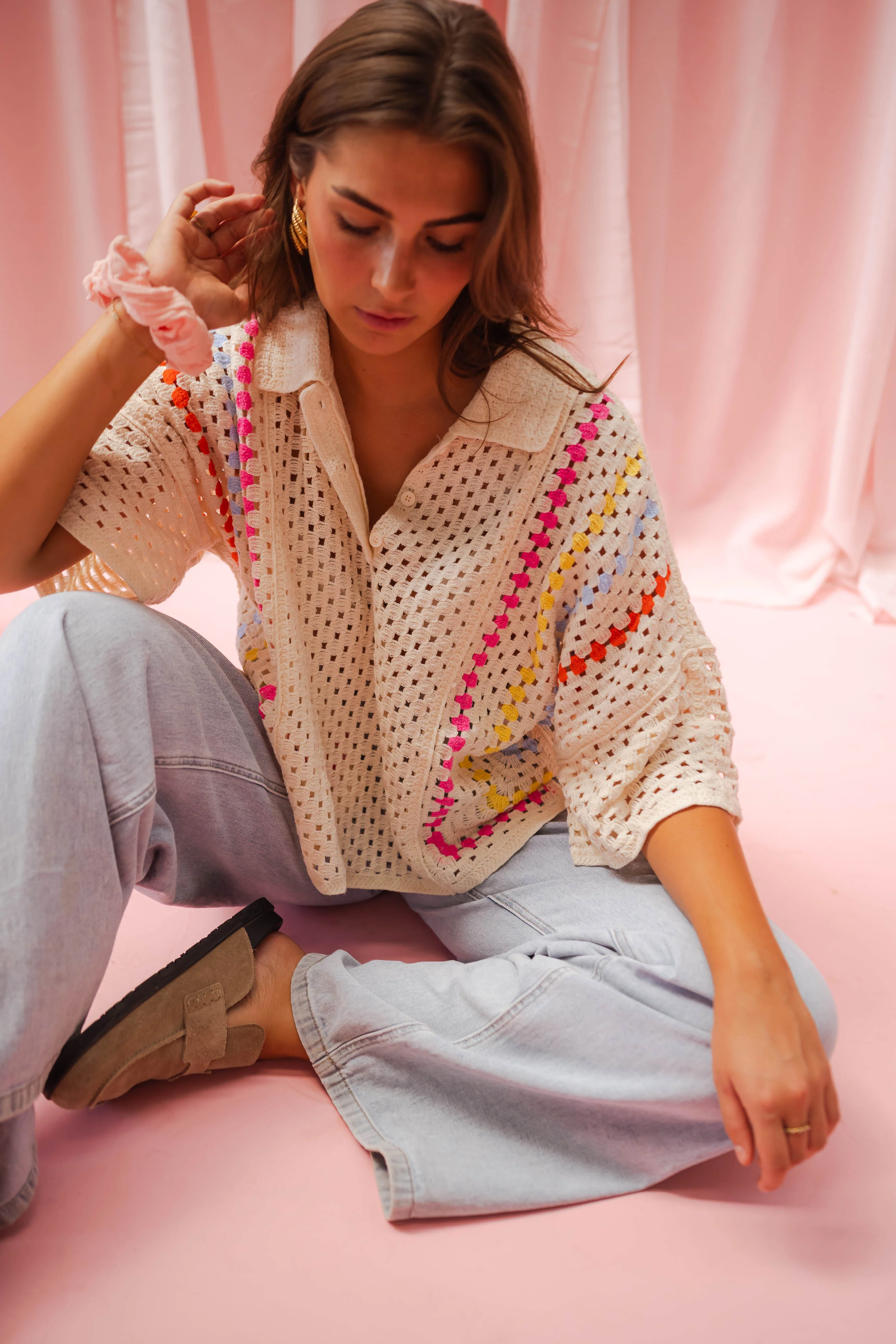 Maella blouse - ecru crochet