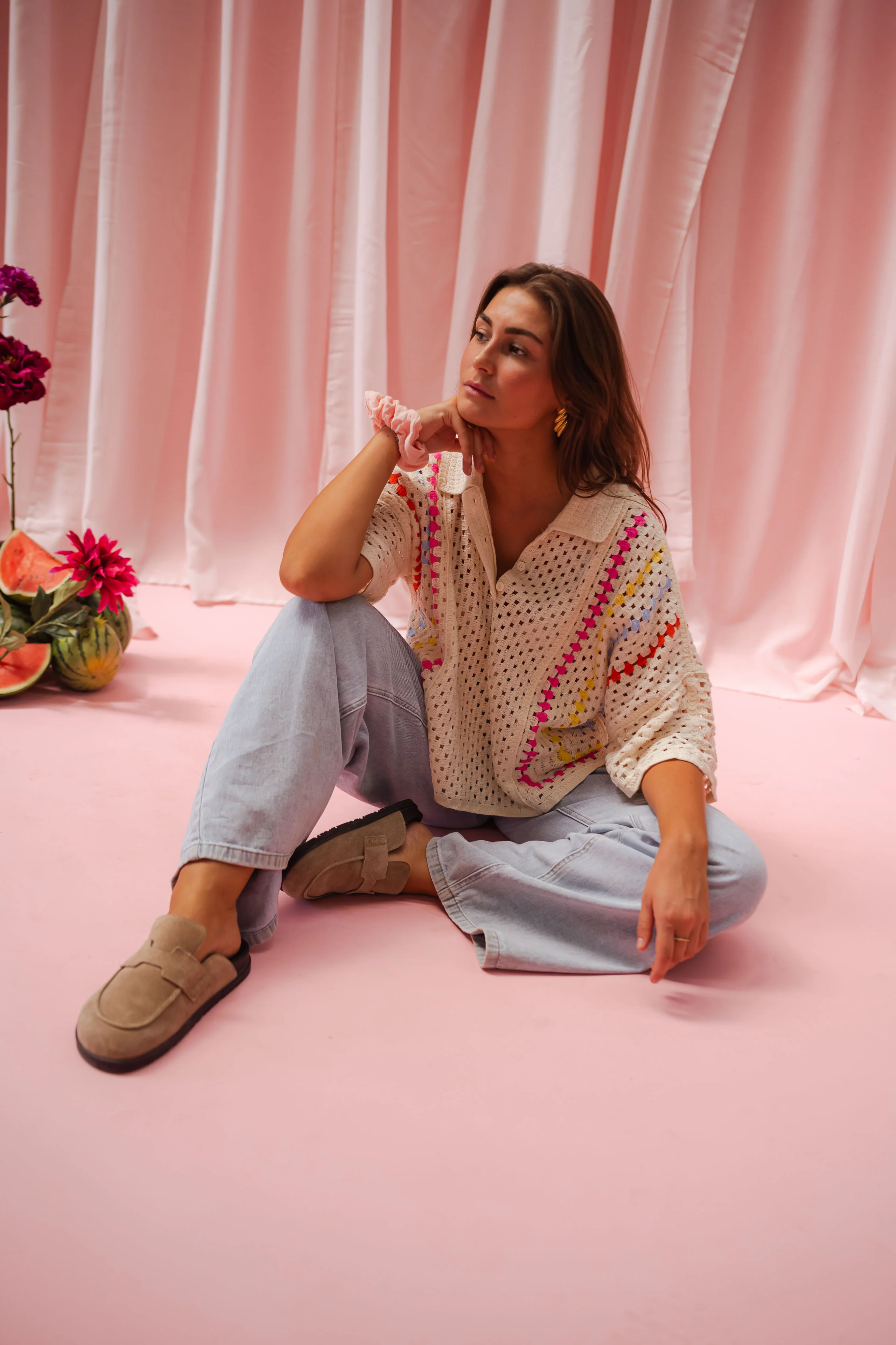 Maella blouse - ecru crochet