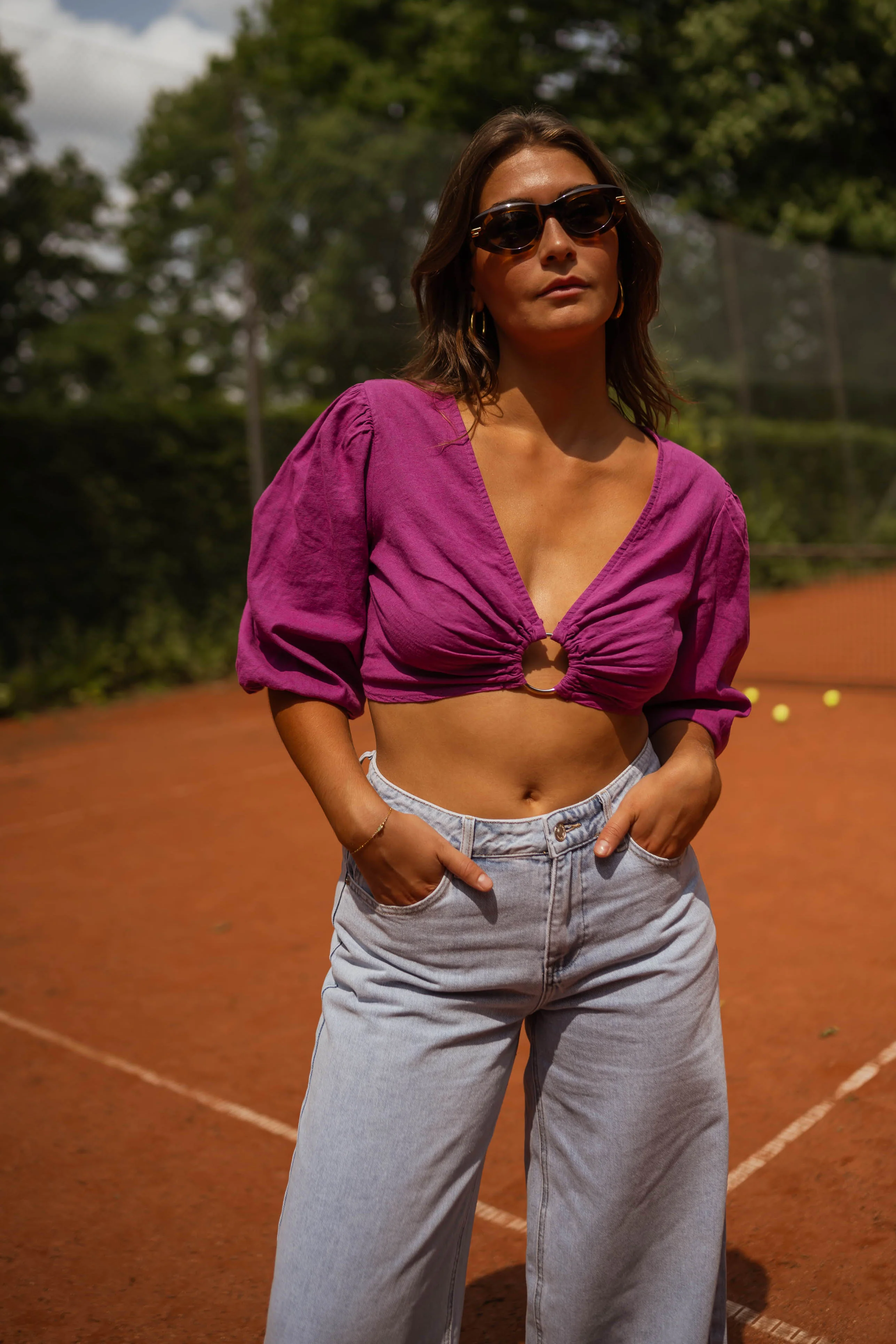 Kelya blouse - linen purple